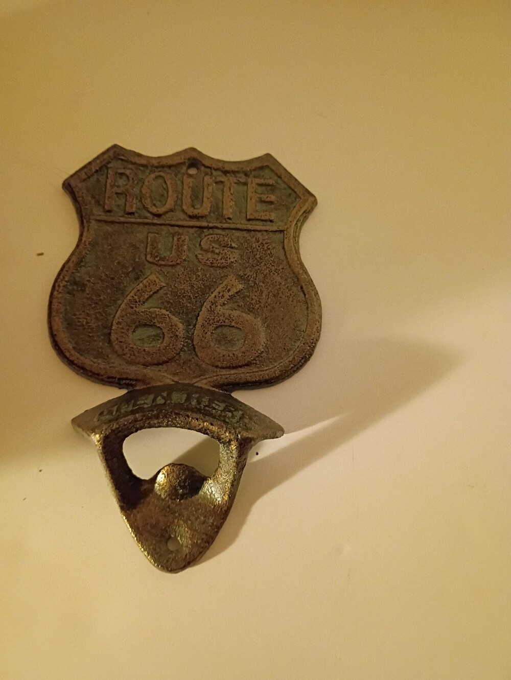 Route 66 Wall Mounted Cast Iron Bottle Opener